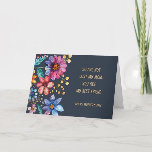 Moederdag Pret Whimsical Bloem Ontwerp Kaart (Voorkant)