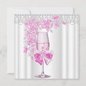 Moederdag Pretty Pink Roos Champagne Brunch 2a Kaart (Achterkant)