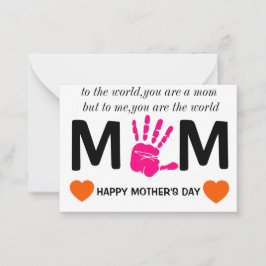 Moederdag Printables Notitiekaartje