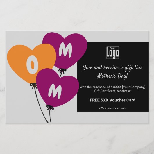 Moederdag Promotie Cadeaubon & Bonus Flyer (Voorkant)