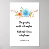Moederdag Proverbs Scripts Floral Waterverf Poster (Voorkant)