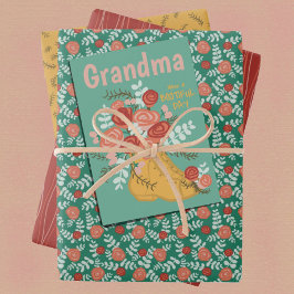 Moederdag Punny Floral Collectie Inpakpapier Vel