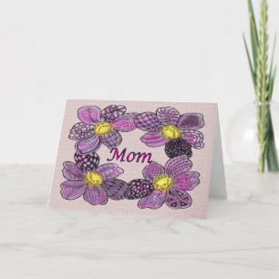 Moederdag Purple Flowers Kaart