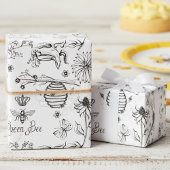 Moederdag Queen Bee and Flowers Cadeaupapier