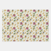 Moederdag Queen Bee, Honingraat en Bloemen Foto Inpakpapier Vel (Voorkant 3)