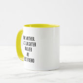 Moederdag Quote Mama Dochter Geel Zwart Wit Mok (Voorkant links)