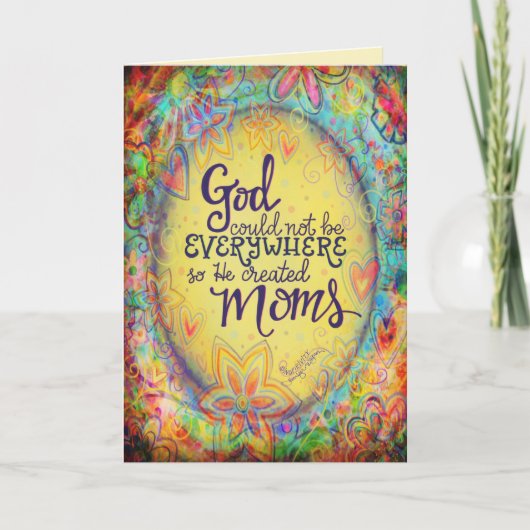 Moederdag Quote Pastel  Bloemen Inspiratie Kaart (Voorkant)