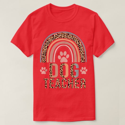 Moederdag Rainbow Leopard Dog Paw Hondenliefhebber T-shirt (Design voorkant)