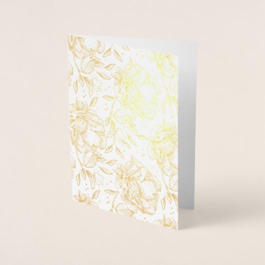 Moederdag | Real Gold Foil | Mam van Floral Roos Folie Kaarten (Voorkant)