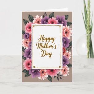 Moederdag Rechthoekige Bloemkaart Kaart