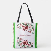 Moederdag Red Roses Floral Foliage Greenery Cute Tote Bag (Achterkant)