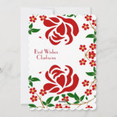 Moederdag Red Roses Floral Green Foliage Cute Feestdagenkaart (Achterkant)