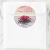 Moederdag Red Water Lily Ronde Sticker (Tas)