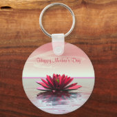 Moederdag Red Water Lily Sleutelhanger (Voorkant)