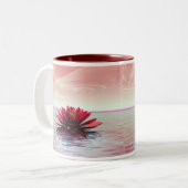 Moederdag Red Water Lily Tweekleurige Koffiemok (Voorkant links)