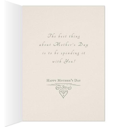 Moederdag Redouté roze roze C1111-kaart (Binnen (Rechts))