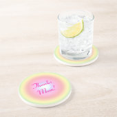 Moederdag regenboogcirkels zandsteen onderzetter (Zijkant)