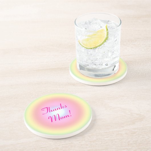 Moederdag regenboogcirkels zandsteen onderzetter (Zijkant)