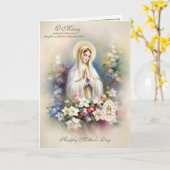 Moederdag Religieus Bloemstuk Maagd Maria Kaart (Gele Bloem)
