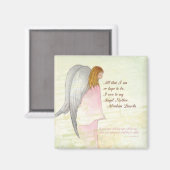 Moederdag Religieuze Angel, Square Gift Magneet (Voorkant / Achterkant)