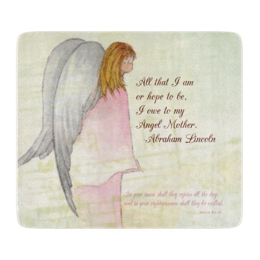 Moederdag Religieuze Angel, Square Gift Snijplank (Voorkant)