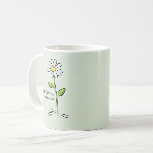 Moederdag Religieuze Green Daisy Flower Koffiemok (Voorkant links)