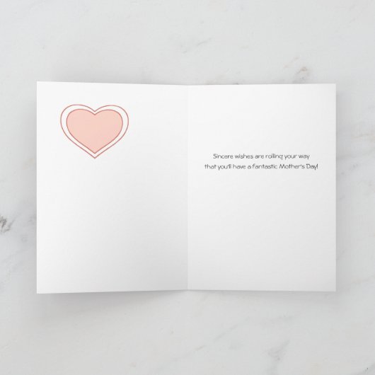 Moederdag Retro Bicycle Rabbit & Flower Basket Kaart (Binnen)