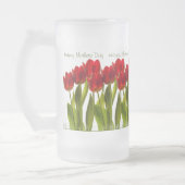 moederdag - Rij van Bright Red Spring Tulips Matglas Bierpul (Links)