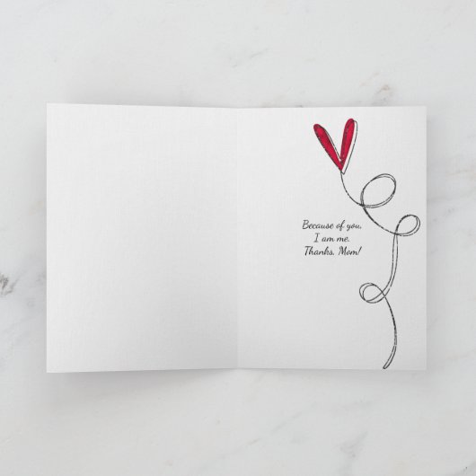 Moederdag rode hibiscus-bloem in zilverbeeld kaart (Binnen)