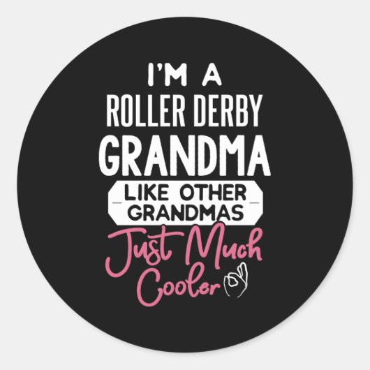 Moederdag Roller Derby Oma Ronde Sticker (Voorkant)