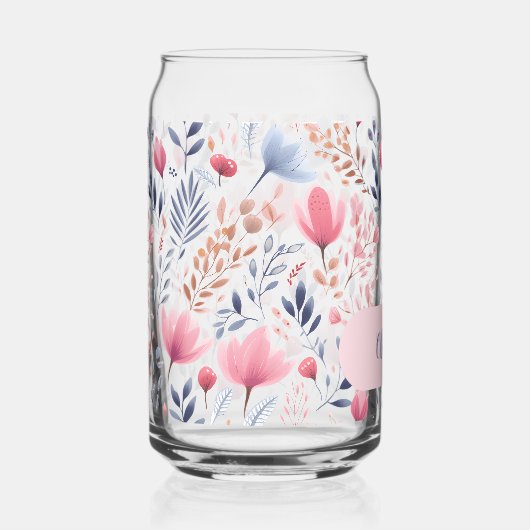 Moederdag Romantische Roze Bloemen Aangepaste naam Blikvorm Glas (Voorkant)