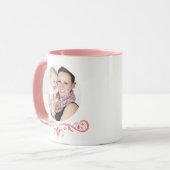 Moederdag Ronde foto-laat-roze koffie Mok (Voorkant links)