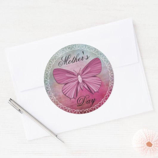 Moederdag Ronde Sticker (Envelop)