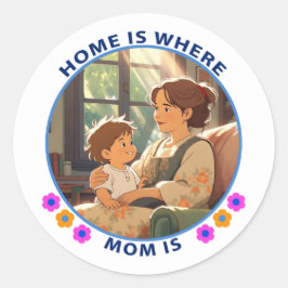 Moederdag Ronde Sticker