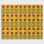 Moederdag rood rozenpapier cadeaupapier (Vlak)