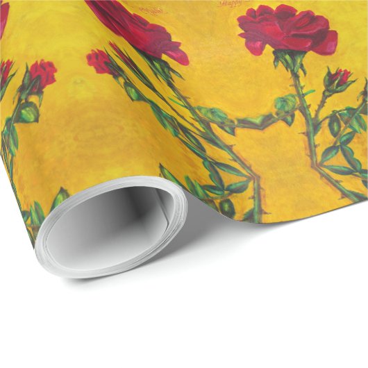 Moederdag rood rozenpapier cadeaupapier (Rol Hoek)