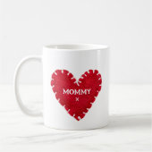 Moederdag rood vilt hart koffiemok (Links)