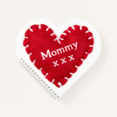 Moederdag rood vilt hart notitieboek (Voorkant)