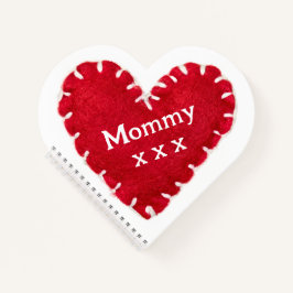 Moederdag rood vilt hart notitieboek