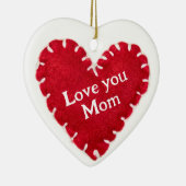 Moederdag rood vilt hart opknoping decoratie (Rechts)