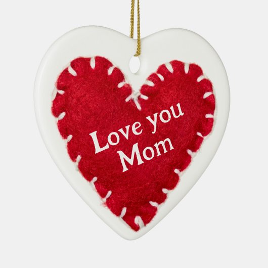 Moederdag rood vilt hart opknoping decoratie (Rechts)