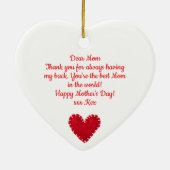 Moederdag rood vilt hart opknoping decoratie (Achterkant)