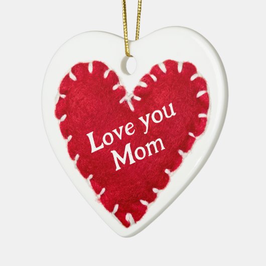 Moederdag rood vilt hart opknoping decoratie (Links)