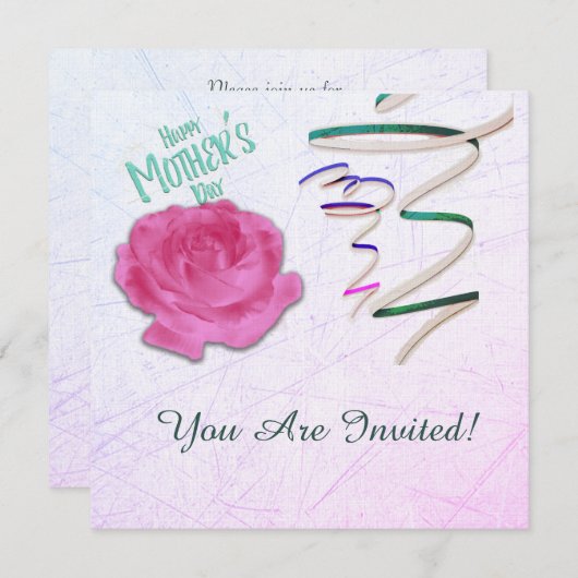 Moederdag Roos en Confetti Kaart (Voorkant / Achterkant)