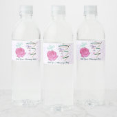 Moederdag Roos en Confetti Waterfles Etiket (Flessen)