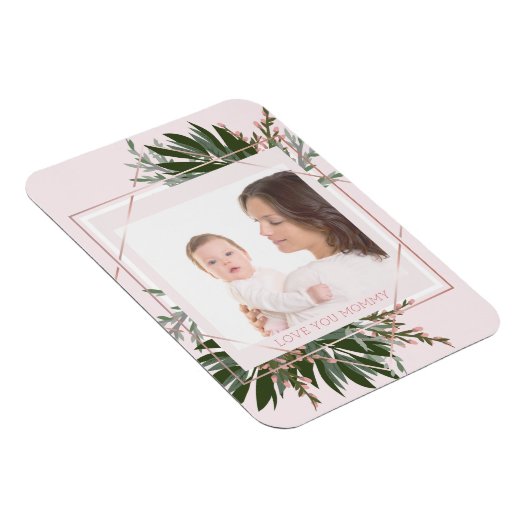 Moederdag Roos Gold Floral Persoonlijke foto Magneet (Rechterzijde)