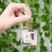 Moederdag Roos Gold Floral Persoonlijke foto Sleutelhanger (Hand)