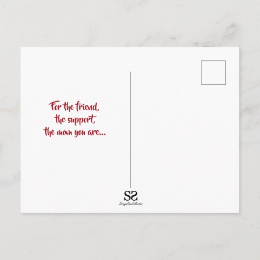 Moederdag Roos Hart Boeket - Briefkaart (Achterkant)