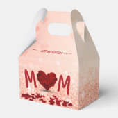 Moederdag Roos Hart Boeket - Favor Box Gable Bedankdoosjes (Achterkant)