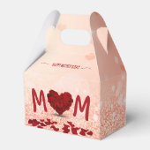 Moederdag Roos Hart Boeket - Favor Box Gable Bedankdoosjes (Voorkant Zijde)